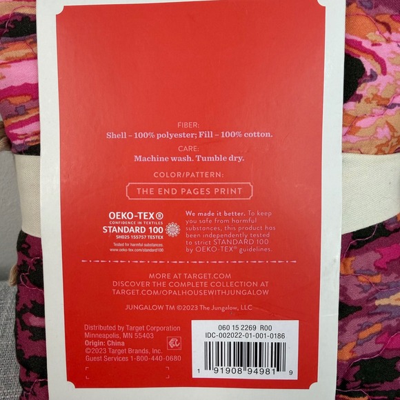 Jungalow Pillow Sham Set of 2  The End of Pages Print Fringe Pillow Cases 20x26" - Picture 4 of 5